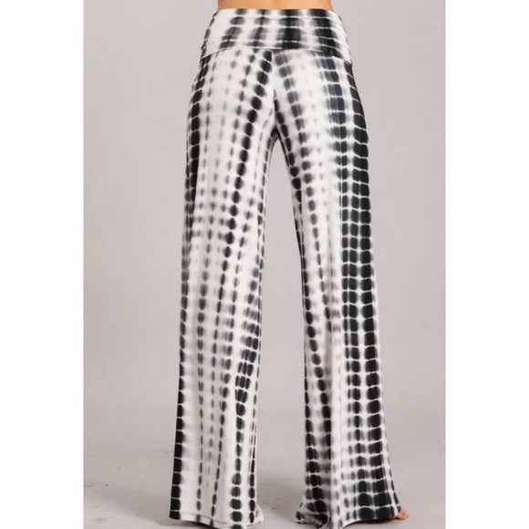 SOLD OUT Tie Dye Boho Wide Leg Palazzo High Waist Pants - Picture 3 of 6